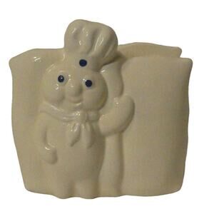 The Pillsbury Company 1988 Doughboy Napkin Holder Collectible Ceramic Ivory